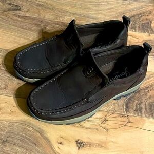 EUC Jonsen Men’s Milan Leather Loafer Slip On Brown Moccasin Beige Comfortable 8